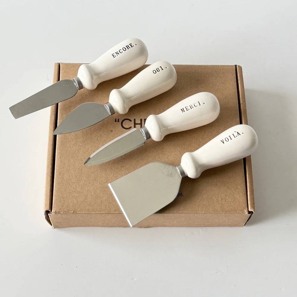Rae Dunn by Magenta Cheese Knife Set (Yum Serve Spread Slice) NEW